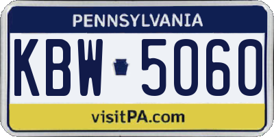PA license plate KBW5060