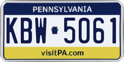 PA license plate KBW5061