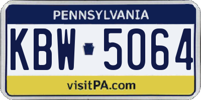 PA license plate KBW5064
