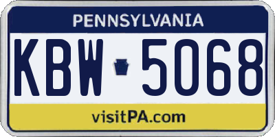 PA license plate KBW5068