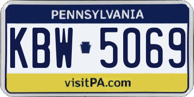 PA license plate KBW5069