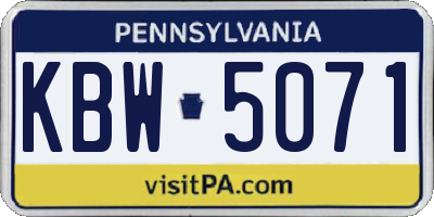 PA license plate KBW5071
