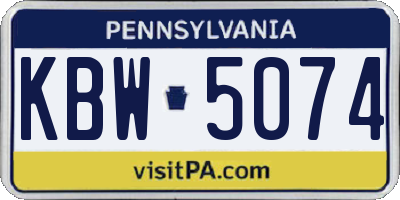 PA license plate KBW5074