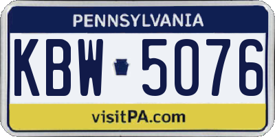 PA license plate KBW5076