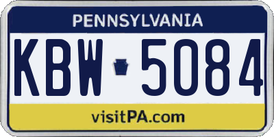 PA license plate KBW5084