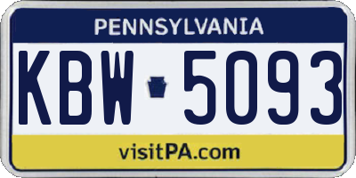 PA license plate KBW5093