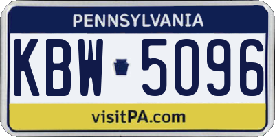 PA license plate KBW5096