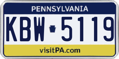 PA license plate KBW5119
