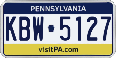 PA license plate KBW5127