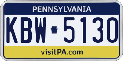 PA license plate KBW5130