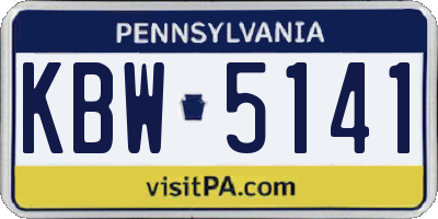 PA license plate KBW5141