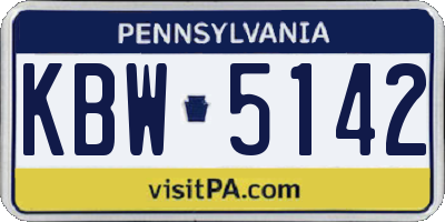 PA license plate KBW5142