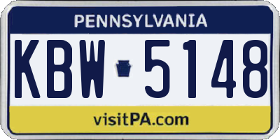 PA license plate KBW5148