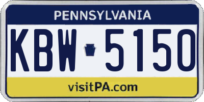 PA license plate KBW5150