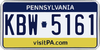 PA license plate KBW5161