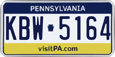 PA license plate KBW5164