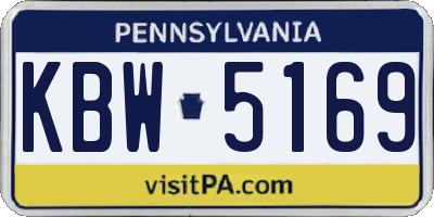 PA license plate KBW5169