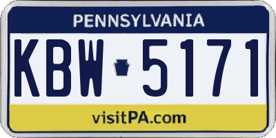 PA license plate KBW5171