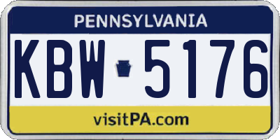PA license plate KBW5176