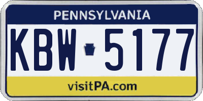 PA license plate KBW5177