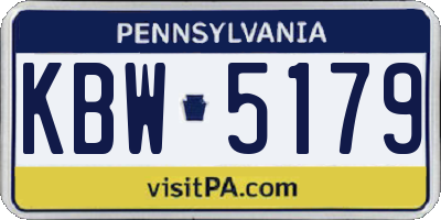 PA license plate KBW5179