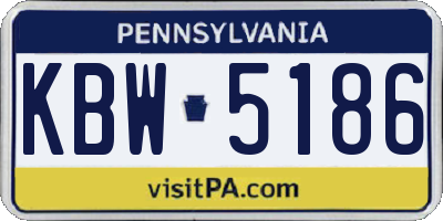 PA license plate KBW5186