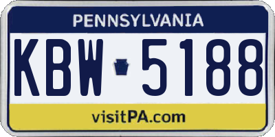 PA license plate KBW5188