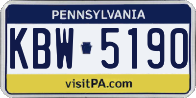 PA license plate KBW5190