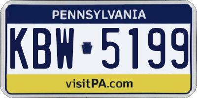 PA license plate KBW5199