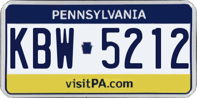 PA license plate KBW5212