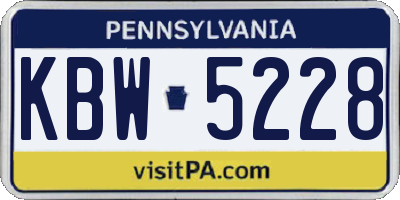 PA license plate KBW5228