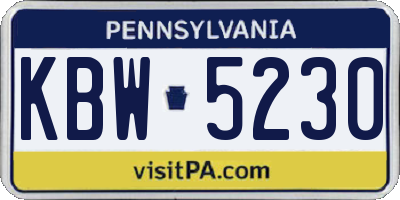 PA license plate KBW5230