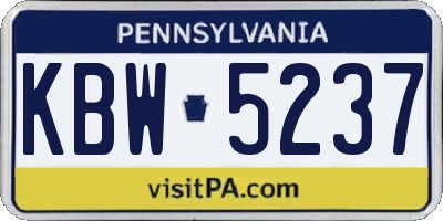 PA license plate KBW5237