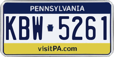 PA license plate KBW5261