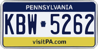 PA license plate KBW5262