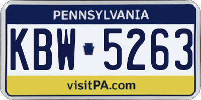 PA license plate KBW5263