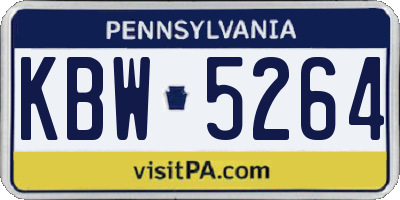PA license plate KBW5264