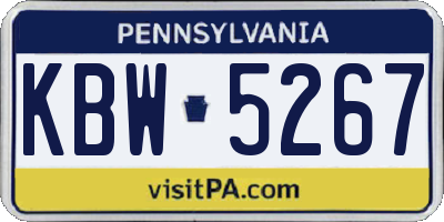 PA license plate KBW5267