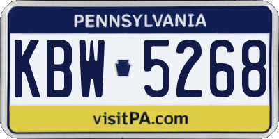 PA license plate KBW5268