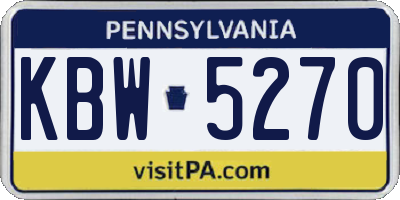 PA license plate KBW5270
