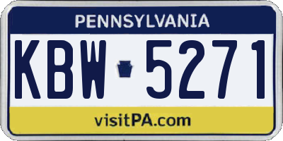 PA license plate KBW5271