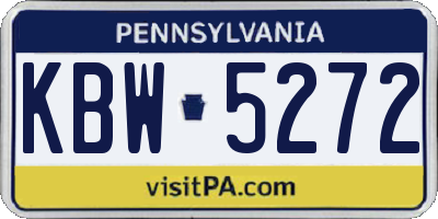 PA license plate KBW5272