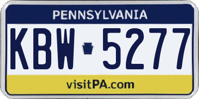 PA license plate KBW5277