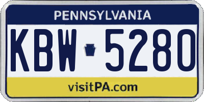 PA license plate KBW5280