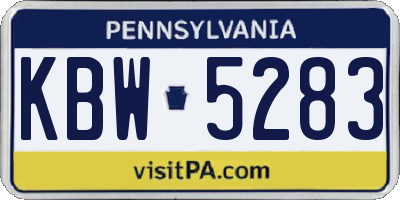 PA license plate KBW5283