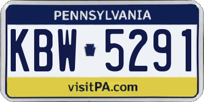 PA license plate KBW5291