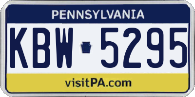 PA license plate KBW5295