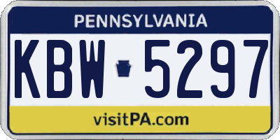 PA license plate KBW5297