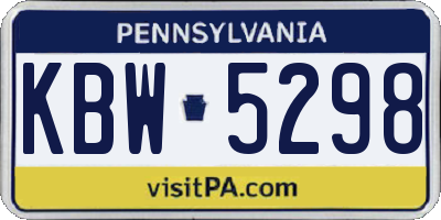 PA license plate KBW5298