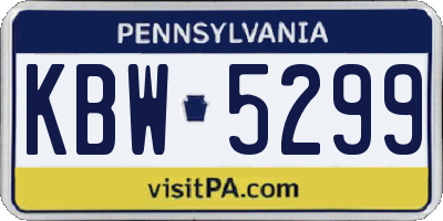 PA license plate KBW5299